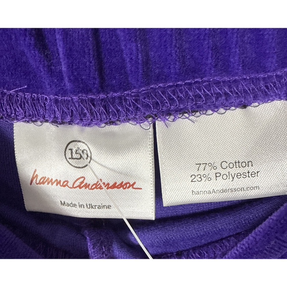 NWT Hanna Andersson Purple VELOUR Leggings 150 Sz 12 - Picture 5 of 6